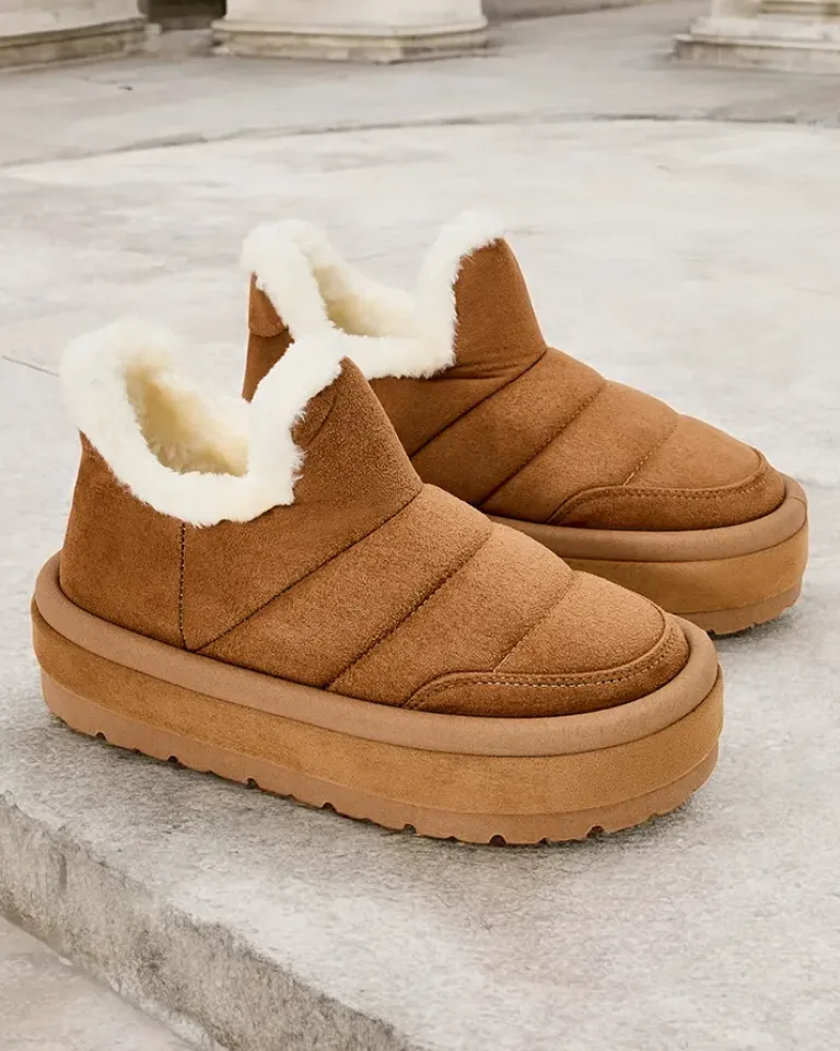 Sale Krótkie buty a'la śniegowce damskie Zoeno Śniegowce|Botki Z Delikatnym Ociepleniem