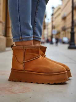 Clearance Krótkie buty a'la śniegowce damskie Fortesse Śniegowce|Botki Na Platformie