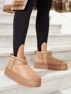 Clearance Krótkie buty a'la śniegowce damskie Xoalla Śniegowce|Botki Z Delikatnym Ociepleniem