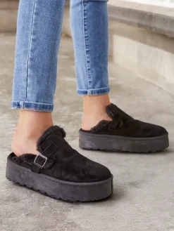 Clearance Krótkie buty a'la śniegowce bez pięty damskie Poctes Botki Z Delikatnym Ociepleniem|Śniegowce