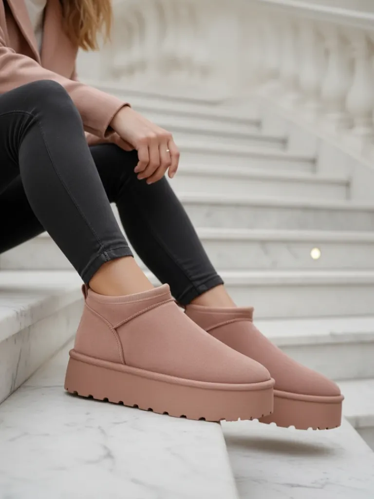 Best Krótkie buty a'la śniegowce damskie Ozozi Śniegowce|Botki Z Delikatnym Ociepleniem