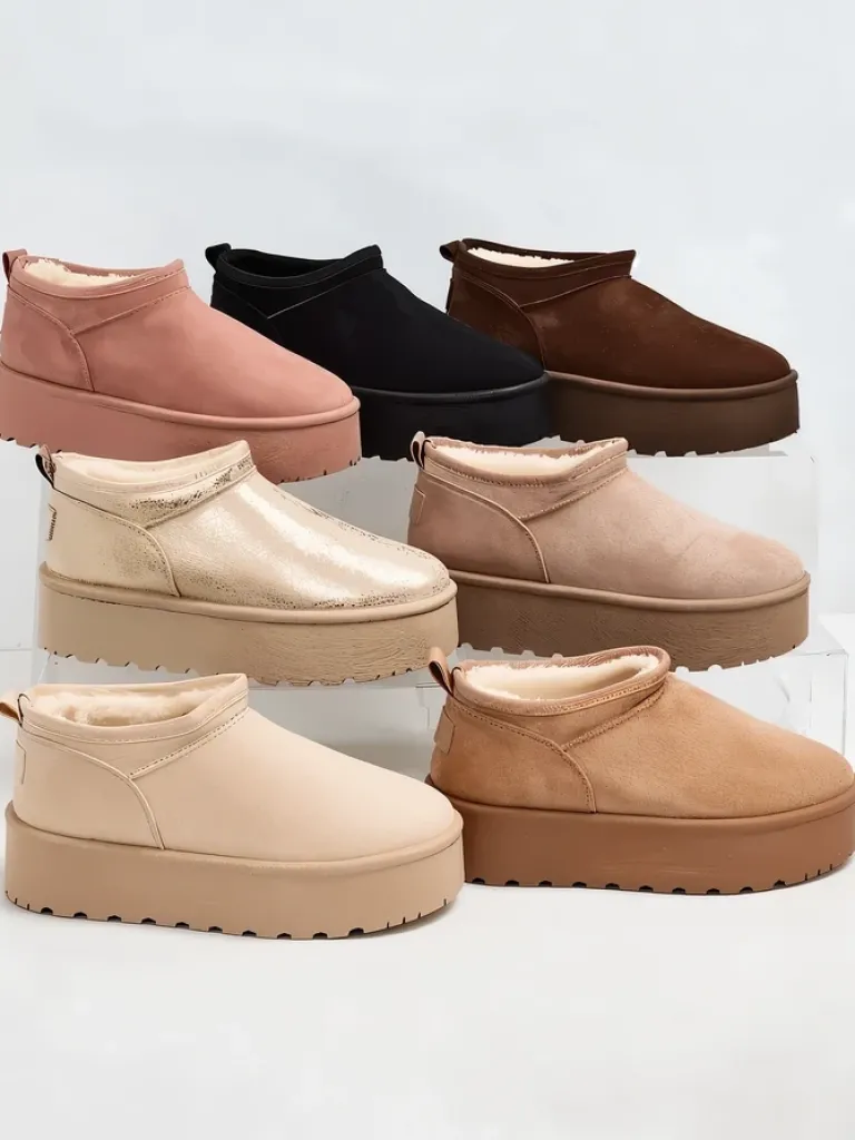 Best Krótkie buty a'la śniegowce damskie Ozozi Śniegowce|Botki Z Delikatnym Ociepleniem