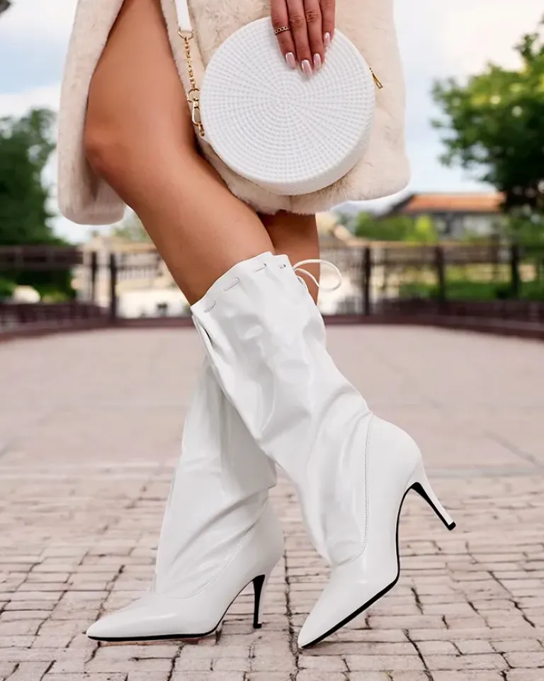 Krótkie kozaki damskie Sobete Kozaki Na Obcasie|Kozaki Bez Ocieplenia