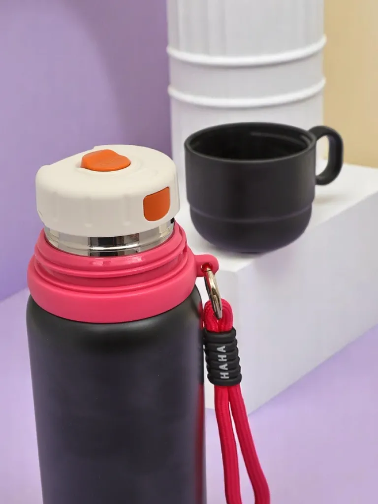 Best Kubek termiczny termos z kubeczkiem Happy Smile Akcesoria