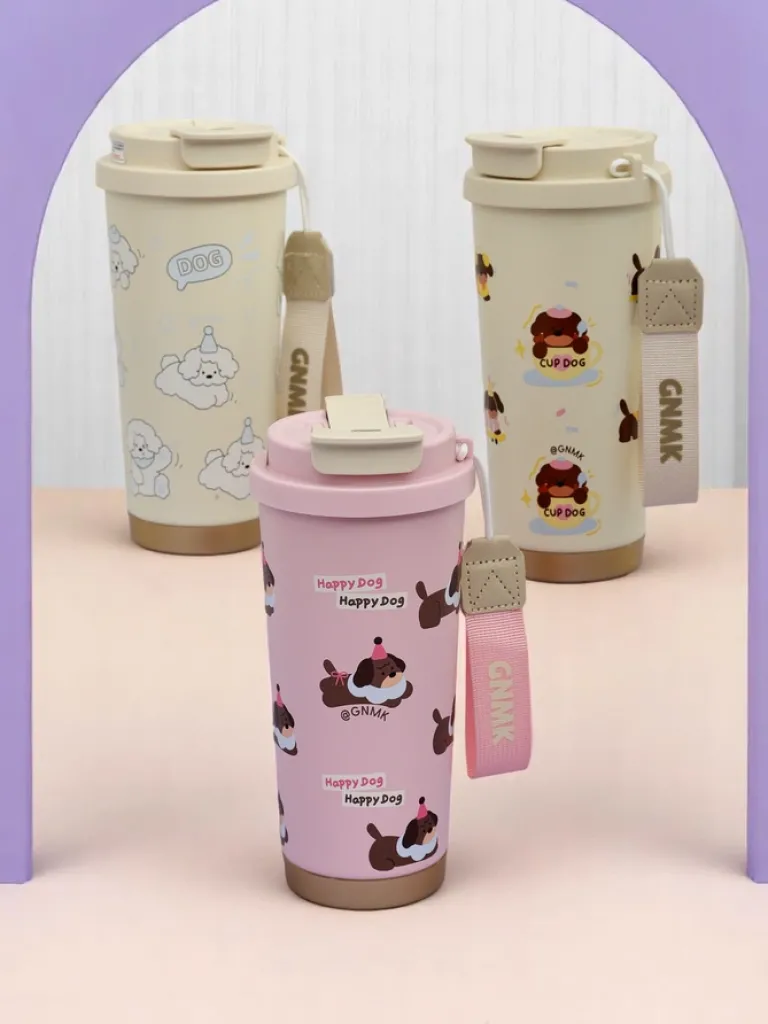 Online Kubek termiczny z koszyczkiem, słomką i ustnikiem Happy Dog Akcesoria