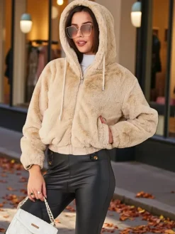 Clearance Kurtka damska z imitacji futra Kurtki / Marynarki / Płaszcze