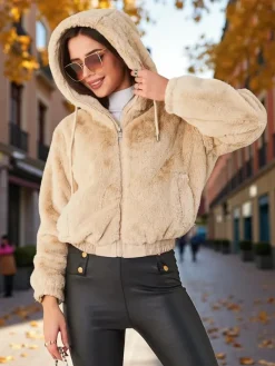 Clearance Kurtka damska z imitacji futra Kurtki / Marynarki / Płaszcze