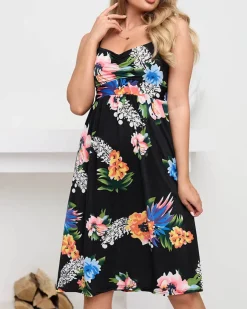 New Kwiatowa sukienka do kolan w kolorze m Sukienki Letnie|Sukienki Krótkie