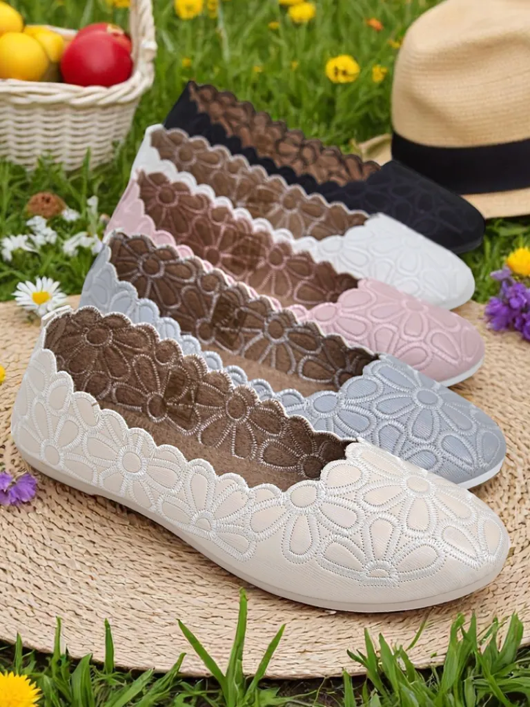 Hot Kwiatowe damskie baleriny Magerro Baleriny Klasyczne