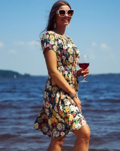 Sale Kwiecista damska sukienka mini a'la hiszpanka w kolorze m Plus Size