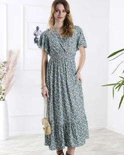 Discount Kwiecista damska sukienka midi Sukienki Letnie|Sukienki Długie