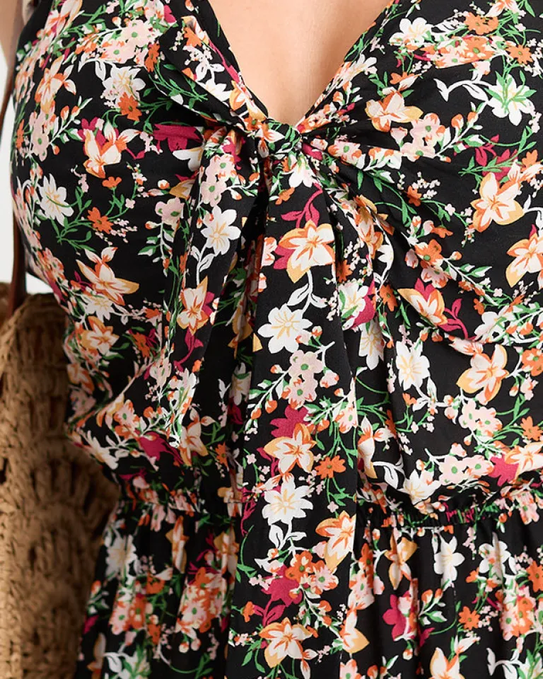 New Kwiecista damska sukienka maxi na ramiączkach w kolorze m Sukienki Letnie|Sukienki Długie