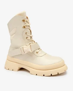 Discount Lakierowane botki damskie w kolorze m Setogy Botki Bez Ocieplenia|Botki Sznurowane