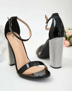 Best Lakierowane sandały damskie na słupku Gasatte Buty Na Wielkie Wyjście|Sandały Na Słupku