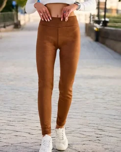 Hot Legginsy damskie a'la zamszowe Spodnie Dresowe