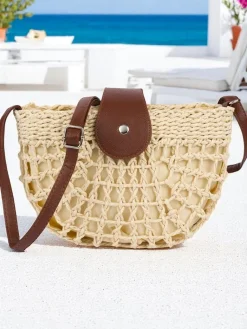 Sale Mała słomiana torebka damska Boho Mini Damskie Wiklinowe I Słomiane