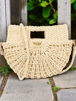 Mała słomiana torebka damska Mini Moon Straw Damskie Wiklinowe I Słomiane