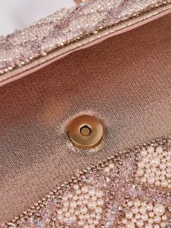 Best Mała torebka damska z cyrkoniami i perełkami Damskie Małe Torebki