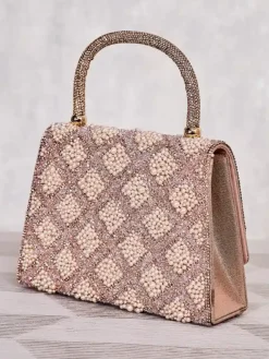 Best Mała torebka damska z cyrkoniami i perełkami Damskie Małe Torebki