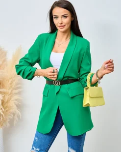 Online Marynarka damska z paskiem Bluzy|Kurtki / Marynarki / Płaszcze