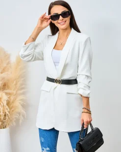 Discount Marynarka damska z paskiem Bluzy|Kurtki / Marynarki / Płaszcze