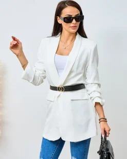 Discount Marynarka damska z paskiem Bluzy|Kurtki / Marynarki / Płaszcze