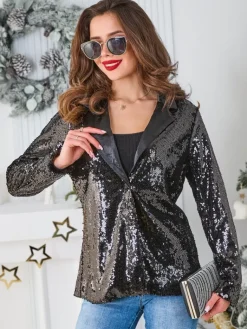 Sale Marynarka damska z cekinami Kurtki / Marynarki / Płaszcze