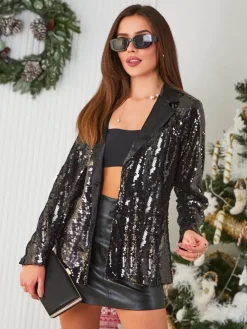 Sale Marynarka damska z cekinami Kurtki / Marynarki / Płaszcze