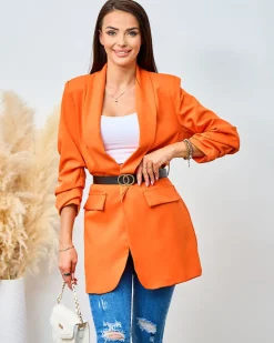 Online Marynarka damska z paskiem Bluzy|Kurtki / Marynarki / Płaszcze