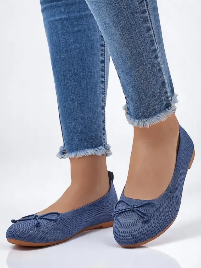 New Materiałowe damskie baleriny Magger Baleriny Klasyczne