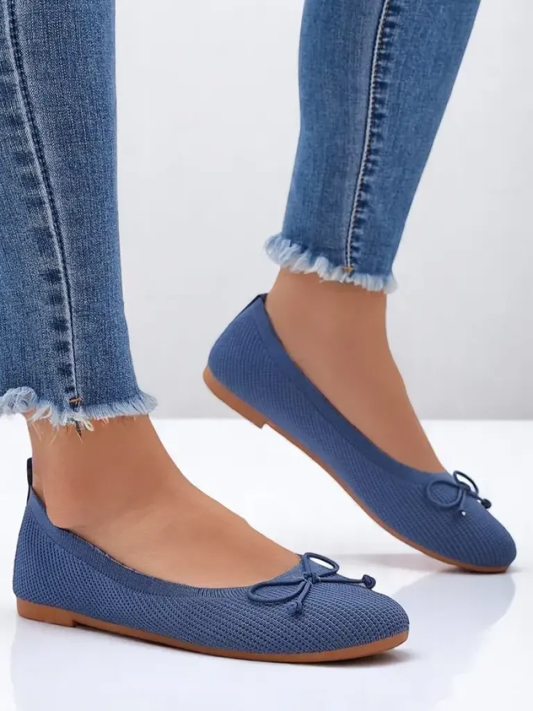 New Materiałowe damskie baleriny Magger Baleriny Klasyczne