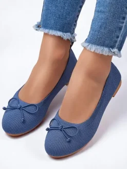 New Materiałowe damskie baleriny Magger Baleriny Klasyczne