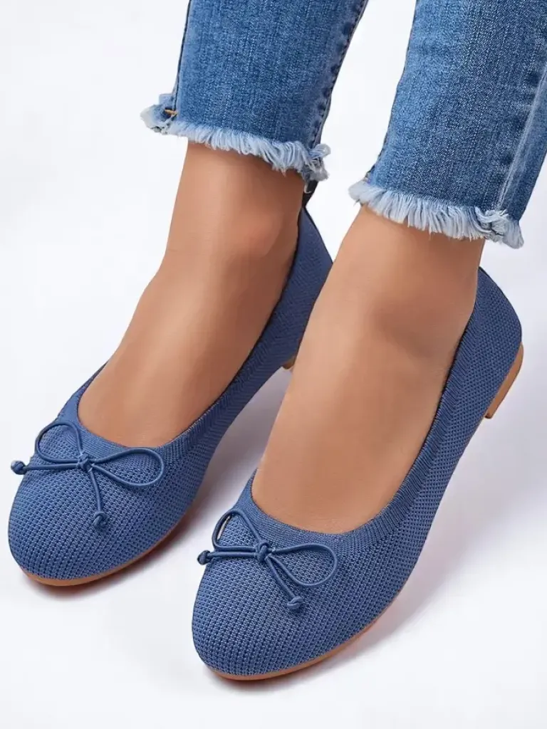 New Materiałowe damskie baleriny Magger Baleriny Klasyczne