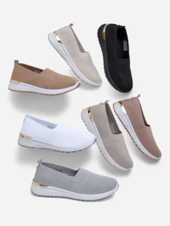 Sale Materiałowe damskie półbuty slip on Perfeti Półbuty|Trampki