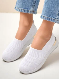 Best Materiałowe damskie półbuty slip on Perfeti Półbuty|Trampki