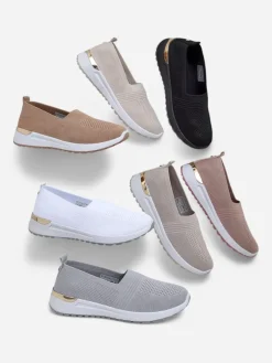 Best Materiałowe damskie półbuty slip on Perfeti Półbuty|Trampki