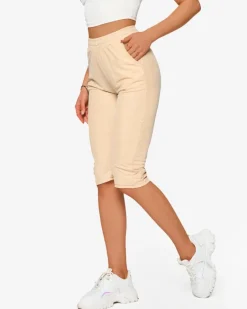 Clearance Materiałowe spodenki damskie 3/4 w kolorze m PLUS SIZE Spodenki 3/4|Krótkie Spodenki