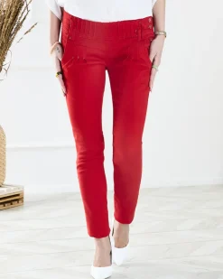 New Materiałowe spodnie damskie z niskim stanem w kolorze m Spodnie Materiałowe