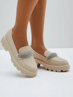 Sale Mokasyny damskie z cyrkoniami Emerne Mokasyny Na Płaskiej Podeszwie