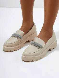 Sale Mokasyny damskie z cyrkoniami Emerne Mokasyny Na Płaskiej Podeszwie