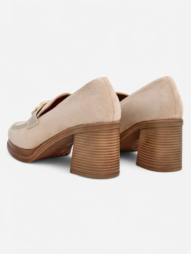 Hot Mokasyny damskie na słupku Qeroy Mokasyny Na Obcasie