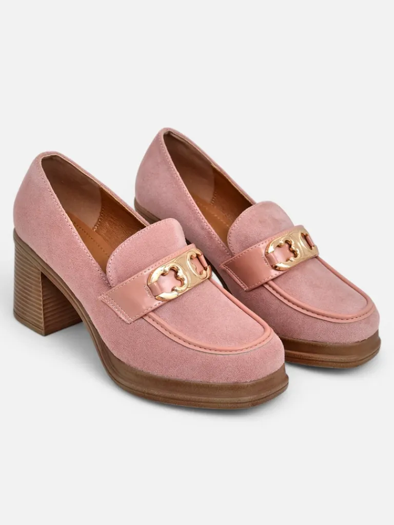 Clearance Mokasyny damskie na słupku Qeroy Mokasyny Na Obcasie