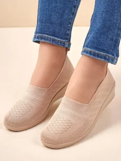 Sale Mokasyny damskie na niskim koturnie Epoles Mokasyny Na Obcasie