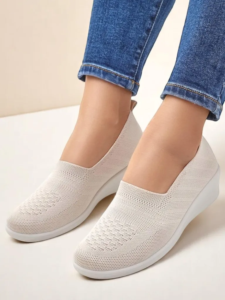 New Mokasyny damskie na niskim koturnie Epoles Mokasyny Na Obcasie