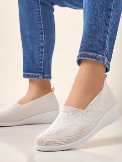 New Mokasyny damskie na niskim koturnie Epoles Mokasyny Na Obcasie