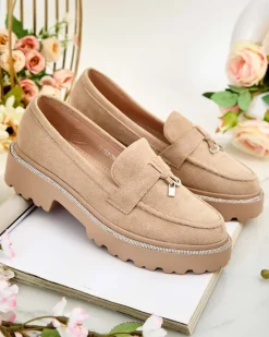 Sale Mokasyny damskie z cyrkoniami Ali Mokasyny Na Płaskiej Podeszwie