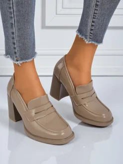 Discount Mokasyny damskie na obcasie Minerva Mokasyny Na Obcasie