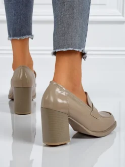 Discount Mokasyny damskie na obcasie Minerva Mokasyny Na Obcasie