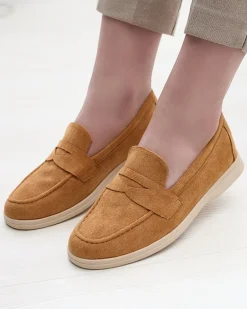 Online Mokasyny damskie eko-zamszowe w kolorze owym Daffer Półbuty|Mokasyny Na Płaskiej Podeszwie