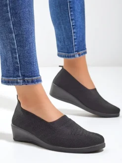 Hot Mokasyny damskie na niskim koturnie Epoles Mokasyny Na Obcasie